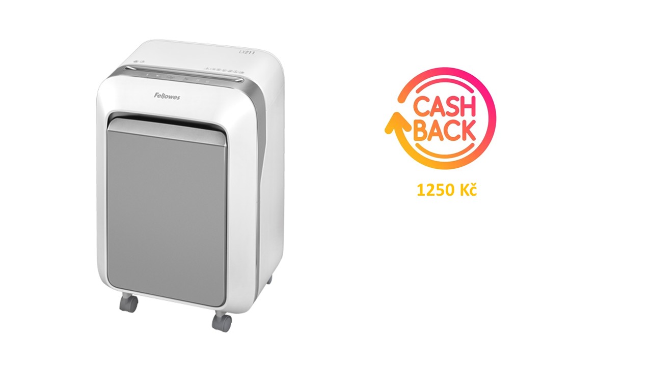 Skartovač Fellowes LX 211 bílý + cashback 1250 Kč
