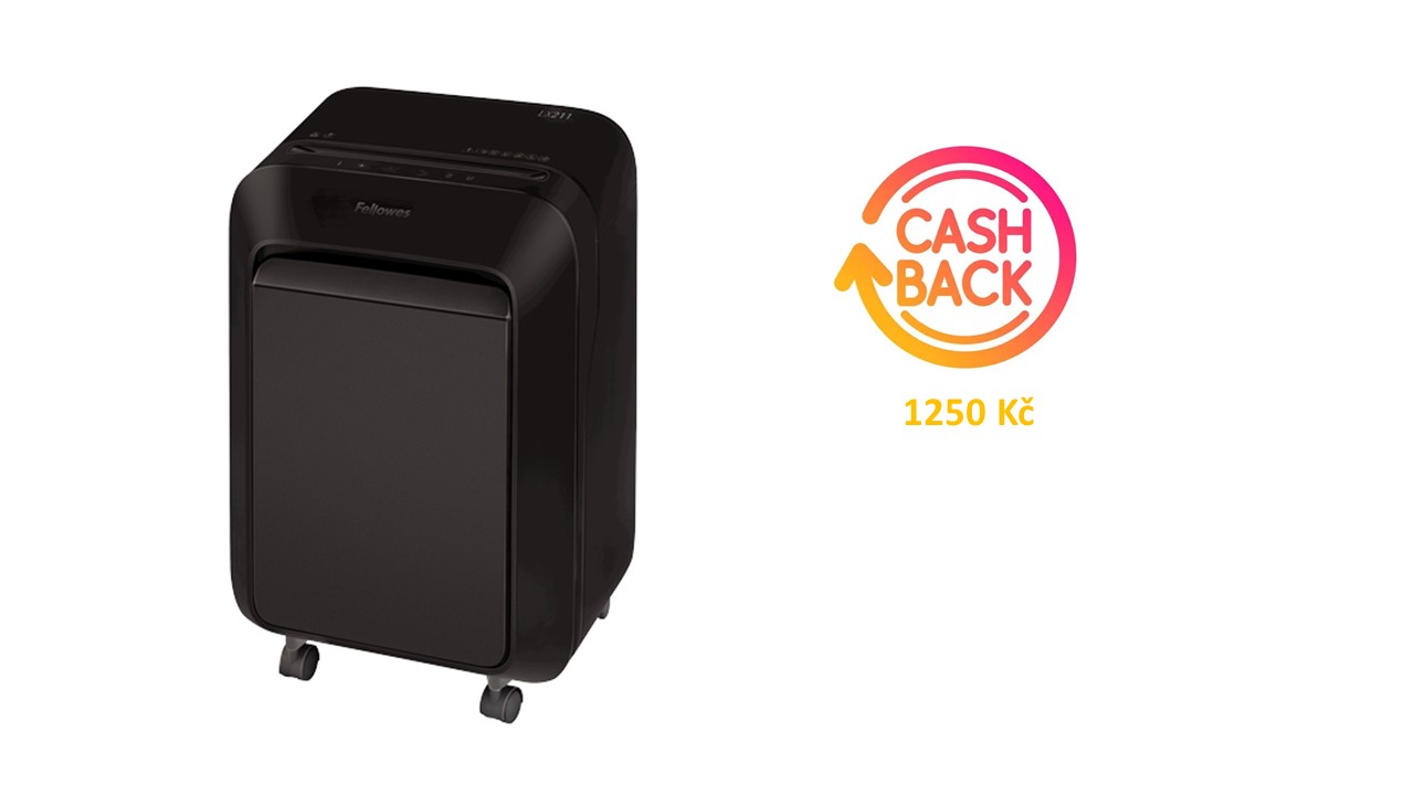Skartovač Fellowes LX 211 černý + cashback 1250 Kč